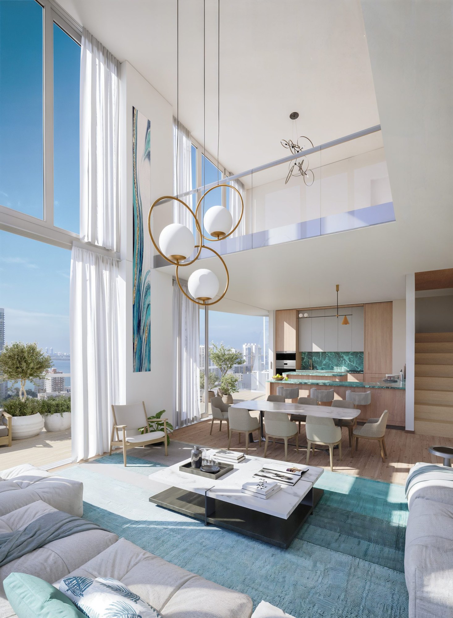 Penthouse double-height living area